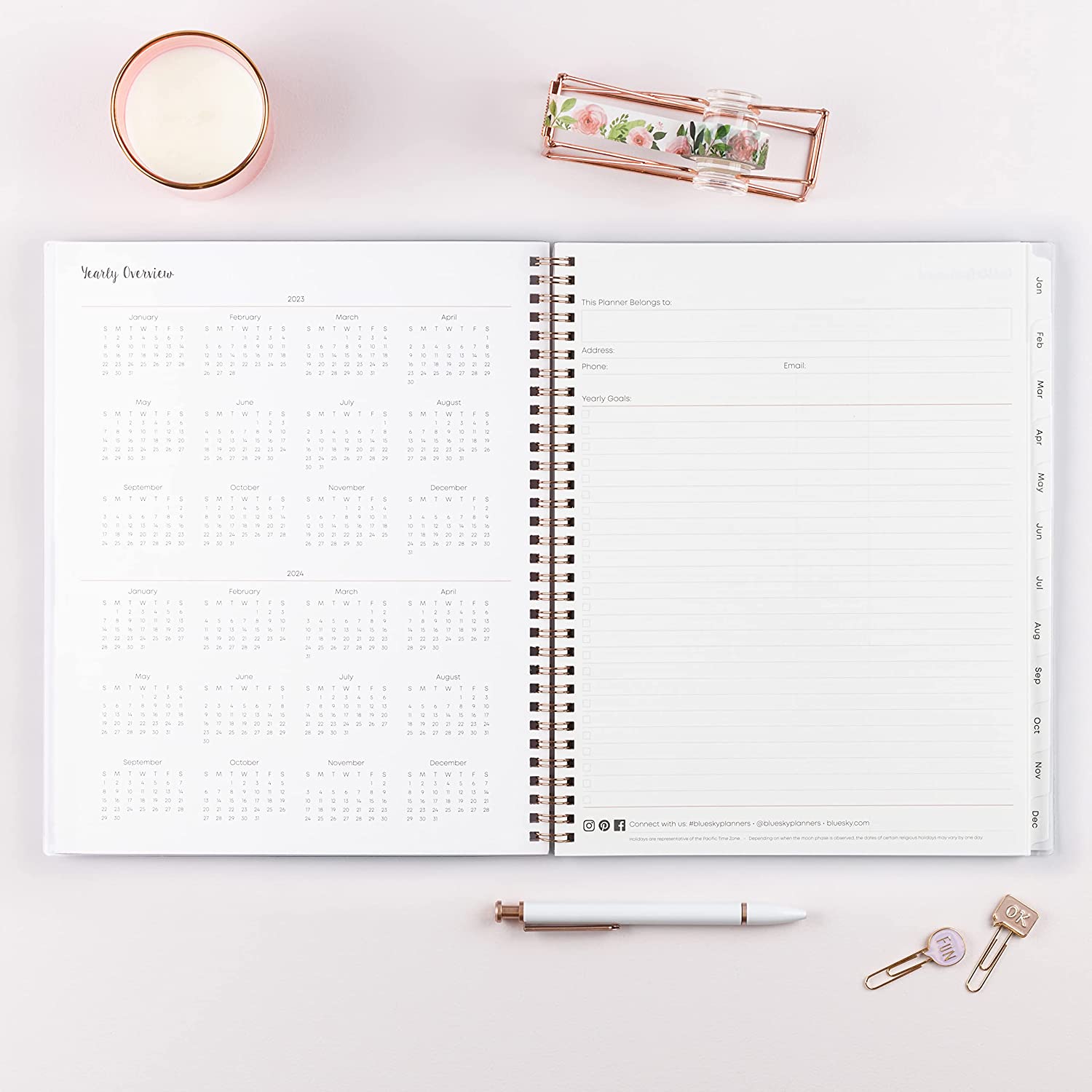 Blue Sky 2023 Weekly and Monthly Planner, January - December, 8.5" x 11", Frosted Cover, Wirebound, Joselyn (142079) - Image 4